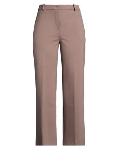 Kaos Woman Pants Taupe Size 12 Viscose, Polyamide, Elastane In Gray