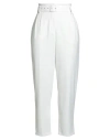 Kaos Woman Pants White Size 2 Polyester, Viscose, Elastane
