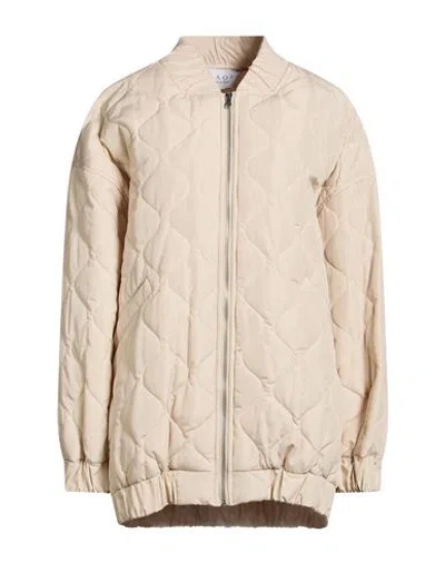 Kaos Woman Puffer Beige Size 8 Polyester In Neutral