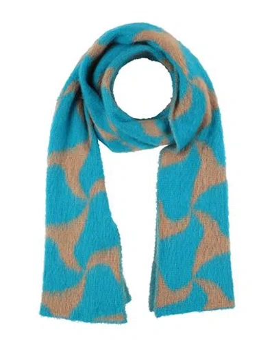 Kaos Woman Scarf Azure Size - Acrylic, Polyamide, Mohair Wool In Blue