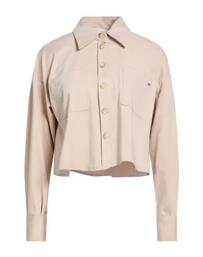 Kaos Woman Shirt Beige Size 8 Cotton, Polyamide, Elastane In Sand