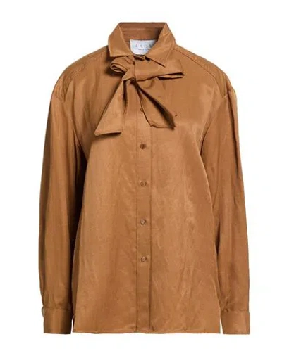 Kaos Woman Shirt Camel Size 10 Viscose, Linen In Multi