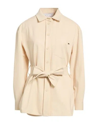 Kaos Woman Shirt Cream Size 12 Cotton, Polyamide, Elastane In Neutral