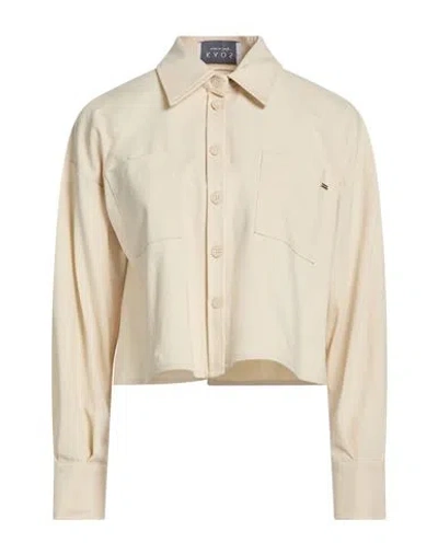 Kaos Woman Shirt Cream Size 12 Cotton, Polyamide, Elastane In White