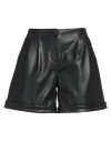 Kaos Woman Shorts & Bermuda Shorts Black Size 8 Polyurethane, Polyester
