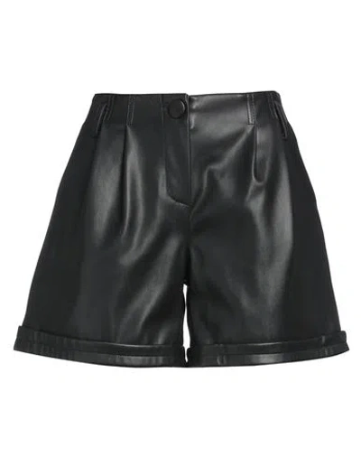 Kaos Woman Shorts & Bermuda Shorts Black Size 8 Polyurethane, Polyester In Black