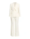 Kaos Woman Suit Ivory Size 10 Polyester, Elastane In White