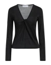 Kaos Woman Sweater Black Size 6 Polyester, Viscose, Polyamide, Metallic Polyester, Elastane