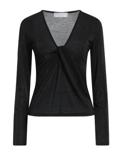Kaos Woman Sweater Black Size 6 Polyester, Viscose, Polyamide, Metallic Polyester, Elastane In Black