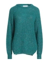 Kaos Woman Sweater Emerald Green Size S Metallic Polyester, Polyamide, Mohair Wool, Alpaca Wool