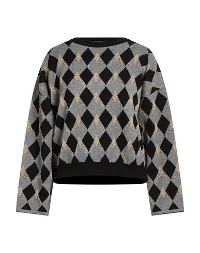Kaos Woman Sweater Grey Size L Viscose, Polyester, Metallic Fiber, Polyamide In Black