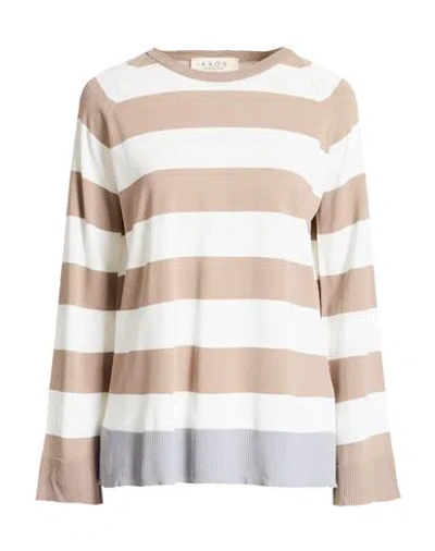 Kaos Woman Sweater Light Brown Size L Viscose, Polyamide In Multi