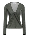 Kaos Woman Sweater Military Green Size 6 Polyester, Viscose, Polyamide, Metallic Polyester, Elastane