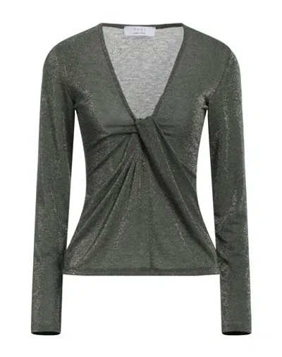 Kaos Woman Sweater Military Green Size 6 Polyester, Viscose, Polyamide, Metallic Polyester, Elastane In Green