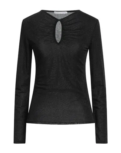 Kaos Woman T-shirt Black Size S Viscose, Polyester, Polyamide, Elastane In Black