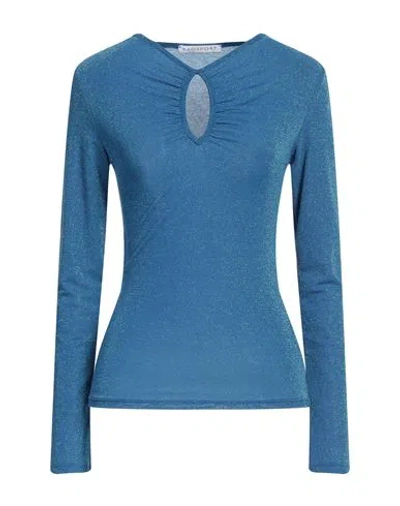 Kaos Woman T-shirt Blue Size S Viscose, Polyester, Polyamide, Elastane
