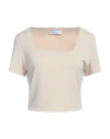 Kaos Woman T-shirt Cream Size 8 Acetate, Polyamide, Elastane In White