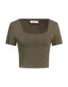 Kaos Woman T-shirt Military Green Size 4 Acetate, Polyamide, Elastane
