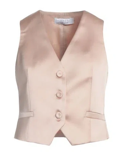 Kaos Woman Tailored Vest Blush Size 4 Polyester, Elastane In Pink