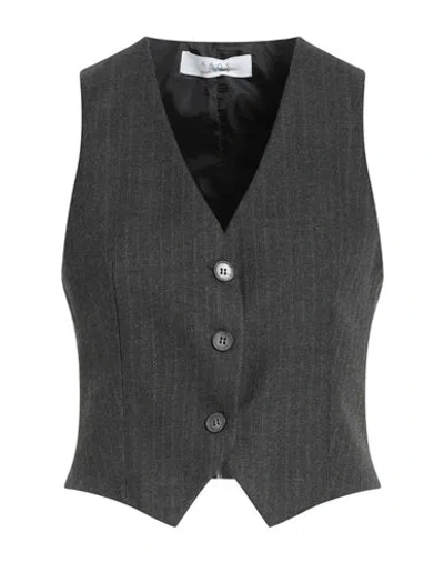 Kaos Woman Tailored Vest Grey Size 4 Polyester, Viscose, Elastane In Gray