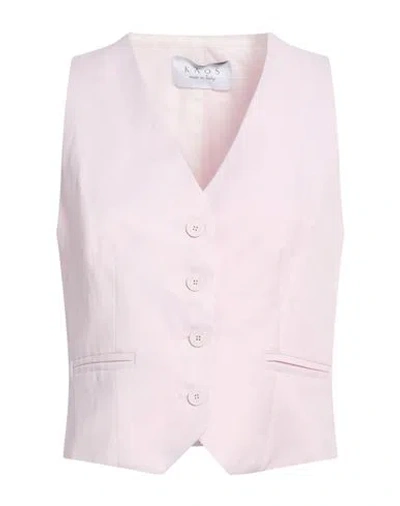 Kaos Woman Tailored Vest Light Pink Size 10 Viscose, Linen In Multi