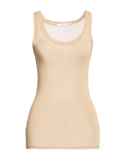 Kaos Woman Tank Top Camel Size S Viscose, Polyamide, Cashmere In Neutral