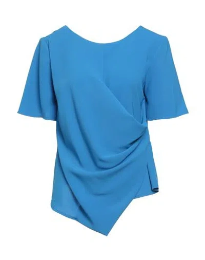 Kaos Woman Top Azure Size 2 Polyester, Elastane In Blue
