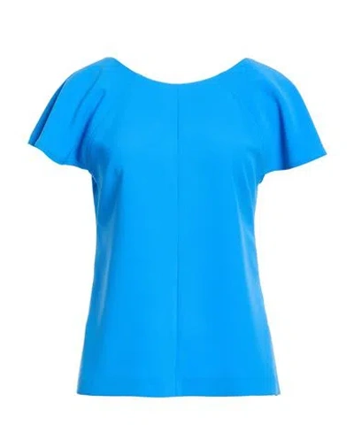 Kaos Woman Top Azure Size 6 Polyester, Elastane In Blue