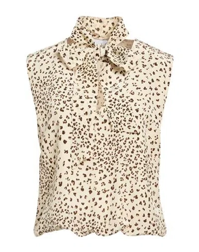 Kaos Woman Top Beige Size 10 Viscose, Silk In Neutral