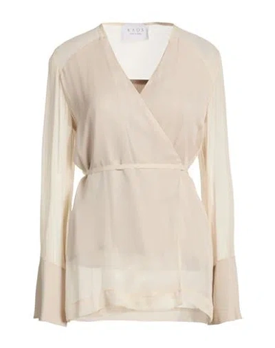 Kaos Woman Top Beige Size 12 Viscose In Neutral