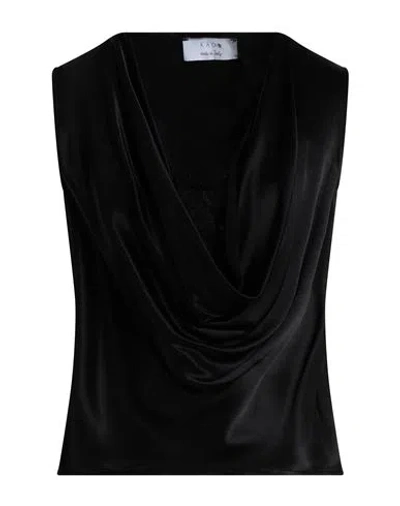 Kaos Woman Top Black Size 10 Viscose, Polyamide, Elastane