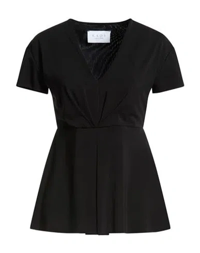 Kaos Woman Top Black Size 8 Acetate, Polyamide, Elastane