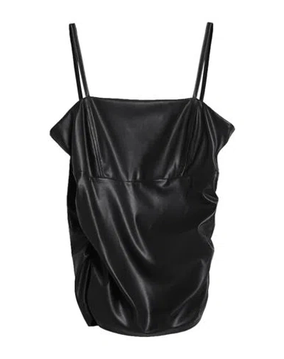 Kaos Woman Top Black Size 8 Polyurethane, Polyester
