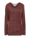 Kaos Woman Top Brown Size M Viscose, Polyester, Nylon, Elastane