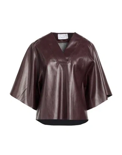 Kaos Woman Top Burgundy Size 4 Polyester, Polyurethane In Red