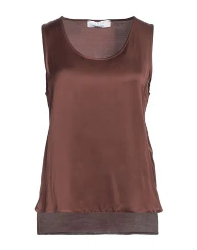 Kaos Woman Top Chocolate Brown Size 6 Viscose