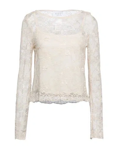 Kaos Woman Top Cream Size 10 Polyimide In White