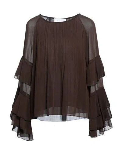 Kaos Woman Top Dark Brown Size 8 Polyester