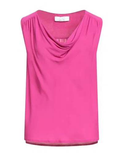 Kaos Woman Top Fuchsia Size 4 Rayon In Pink
