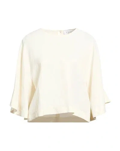 Kaos Woman Top Ivory Size 10 Viscose, Linen In Neutral