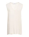 Kaos Woman Top Ivory Size 8 Viscose In White