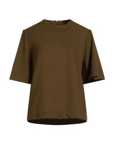 Kaos Woman Top Khaki Size 12 Polyester, Viscose, Elastane In Sand