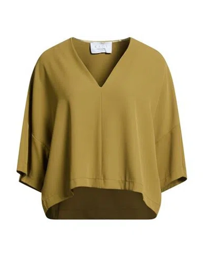 Kaos Woman Top Khaki Size 6 Polyester, Elastane In Multi