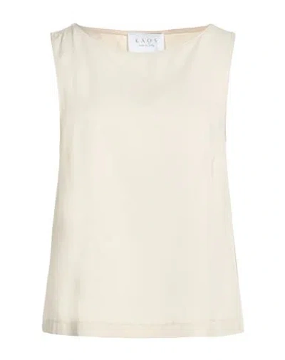 Kaos Woman Top Light Grey Size 8 Viscose In White