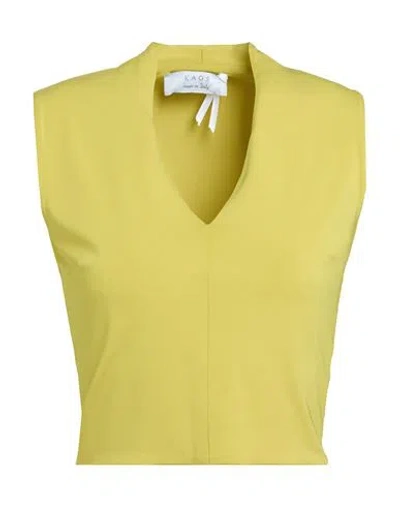 Kaos Woman Top Lime Green Size 8 Acetate, Polyamide, Elastane