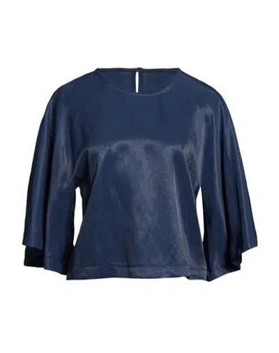 Kaos Woman Top Midnight Blue Size 10 Viscose, Linen