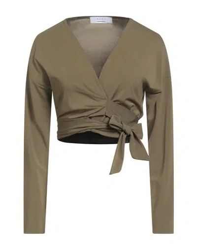 Kaos Woman Top Military Green Size 8 Acetate, Polyamide, Elastane