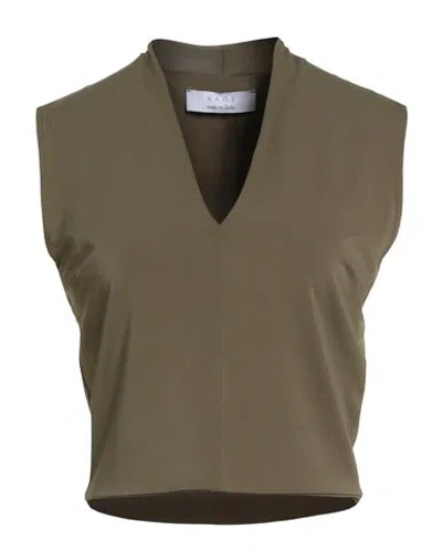 Kaos Woman Top Military Green Size 8 Acetate, Polyamide, Elastane