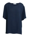 Kaos Woman Top Navy Size 8 Viscose In Blue