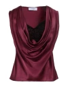 Kaos Woman Top Plum Size 6 Viscose, Polyamide, Elastane In Purple